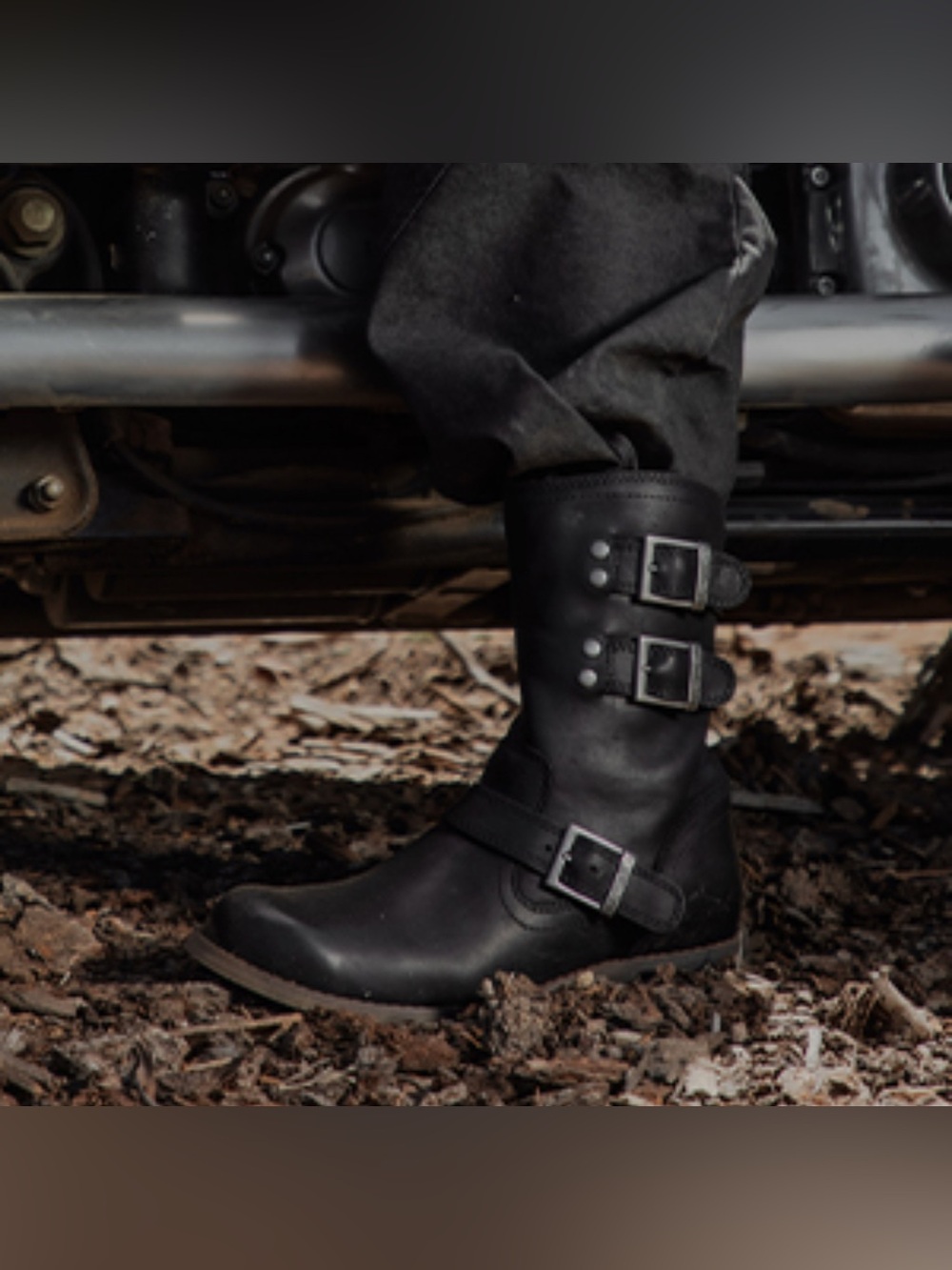 Harley-Davidson Black Leather Buckle Biker Moto Engineer Boots Size 8.5